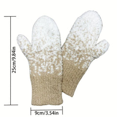 Gradient Snowflake Gloves Short Warm Cold Protection Knitted Gloves