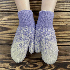 Gradient Snowflake Gloves Short Warm Cold Protection Knitted Gloves
