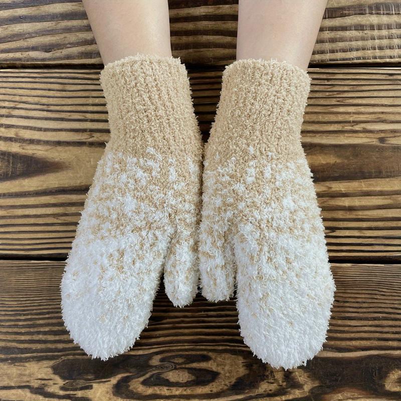 Gradient Snowflake Gloves Short Warm Cold Protection Knitted Gloves