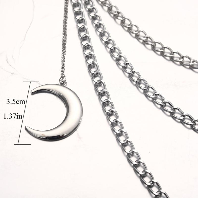 Moon Pendant Chain Punk Keychain for Men Women
