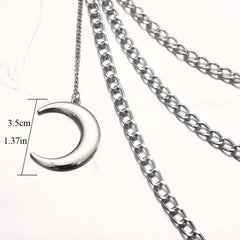 Moon Pendant Chain Punk Keychain for Men Women