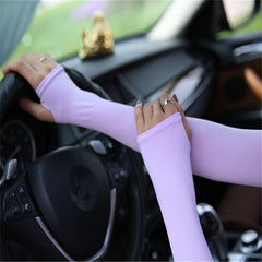 Elastic Ice Sleeve Sunscreen Fingerless Gloves for Outdoor