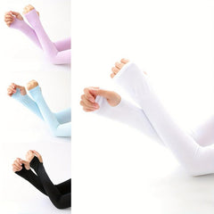 Elastic Ice Sleeve Sunscreen Fingerless Gloves for Outdoor