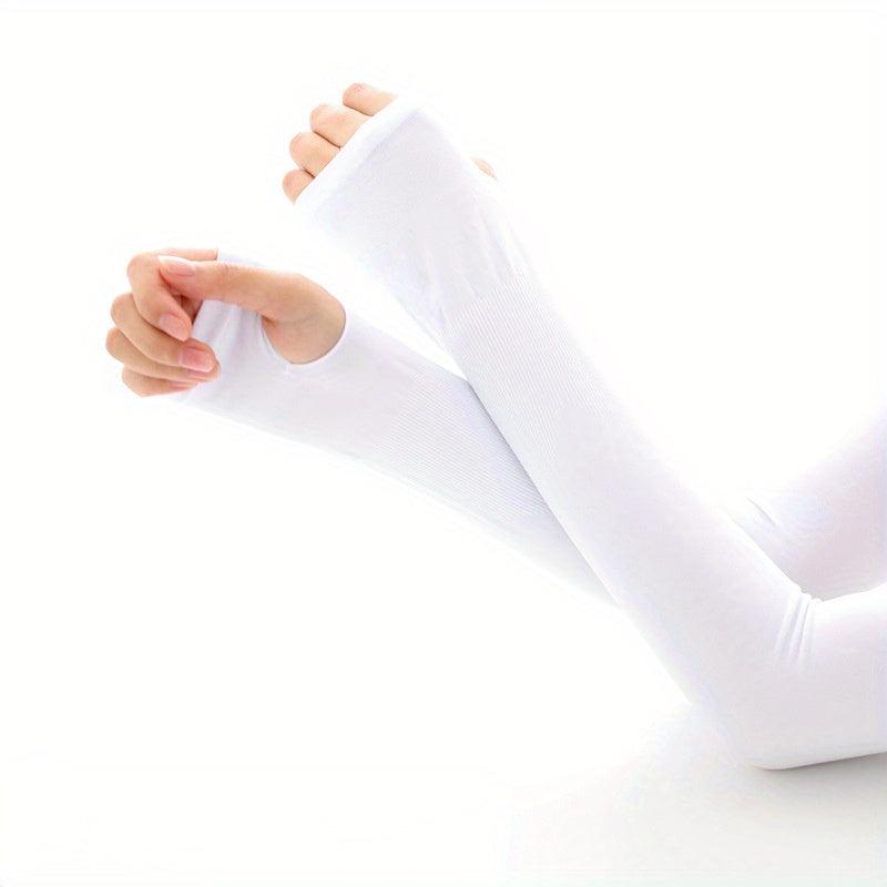 Elastic Ice Sleeve Sunscreen Fingerless Gloves for Outdoor