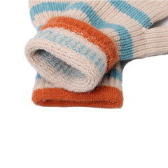 Knitted Striped Finger Gloves Hand Warmers for Women