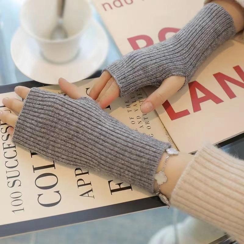 Warm Knitted Fingerless Gloves for Winter