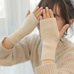 Warm Knitted Fingerless Gloves for Winter