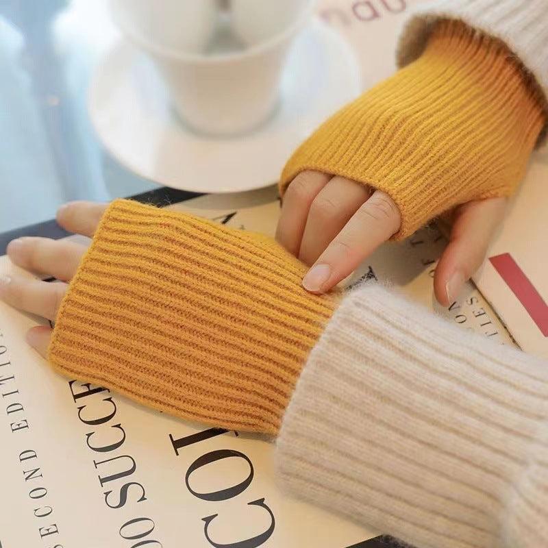 Warm Knitted Fingerless Gloves for Winter