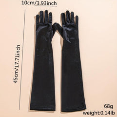 Velvet Long Gloves Solid Vintage Women Dress Gloves
