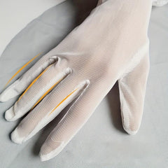 Short Bridal Lace Gloves with Bow Decoration