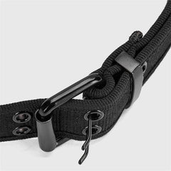 Men's Canvas Double-Breasted Full Body Leather Belt