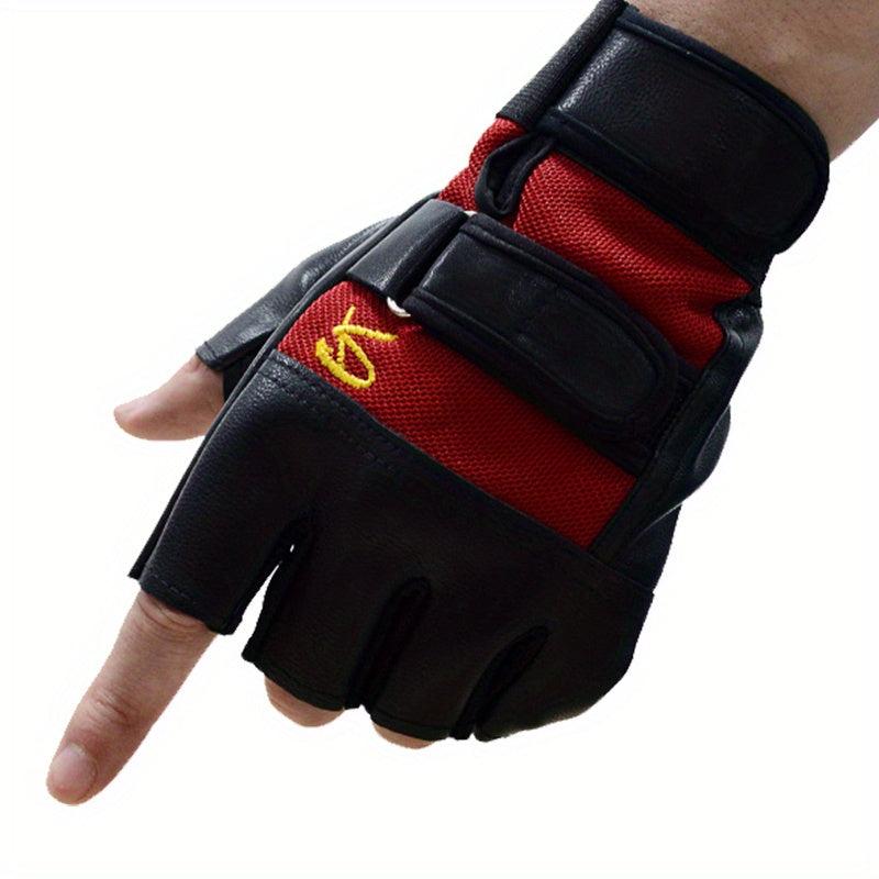 Unisex Tactical Fingerless Gloves PU Leather Outdoor Sports Fitness Half Finger