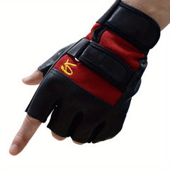 Unisex Tactical Fingerless Gloves PU Leather Outdoor Sports Fitness Half Finger