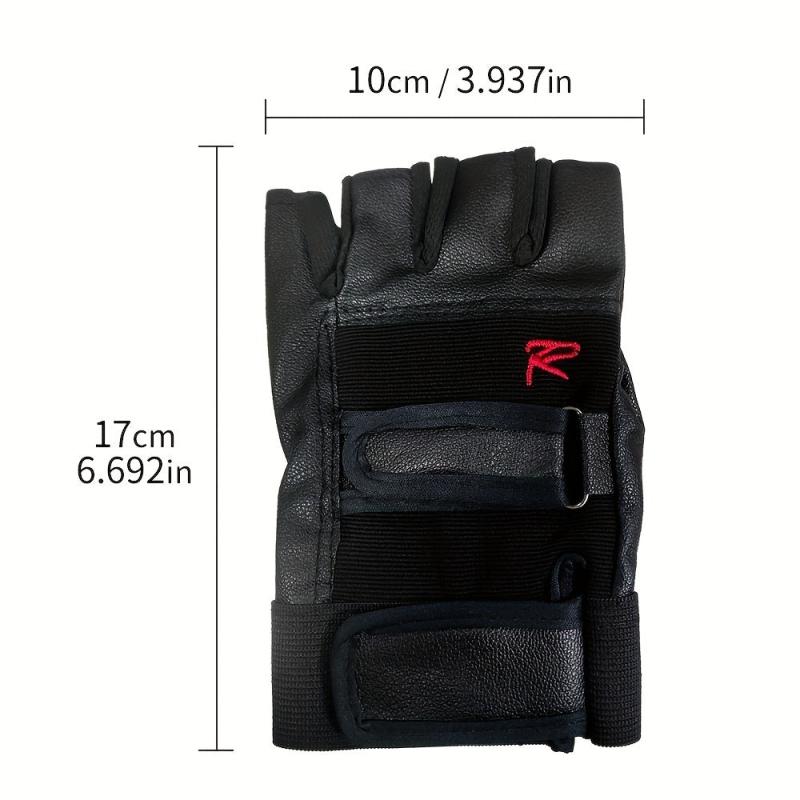 Unisex Tactical Fingerless Gloves PU Leather Outdoor Sports Fitness Half Finger