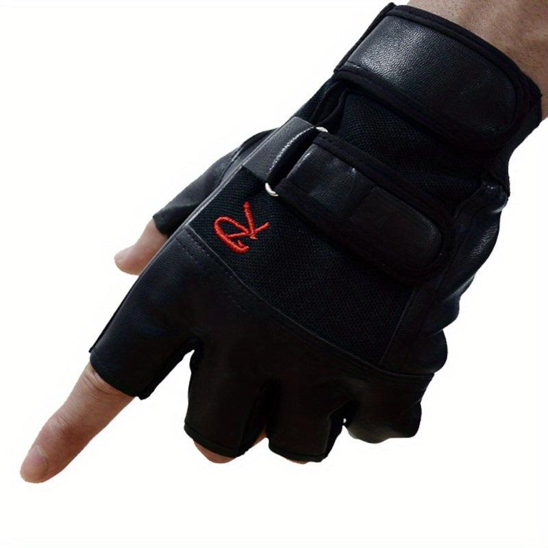 Unisex Tactical Fingerless Gloves PU Leather Outdoor Sports Fitness Half Finger