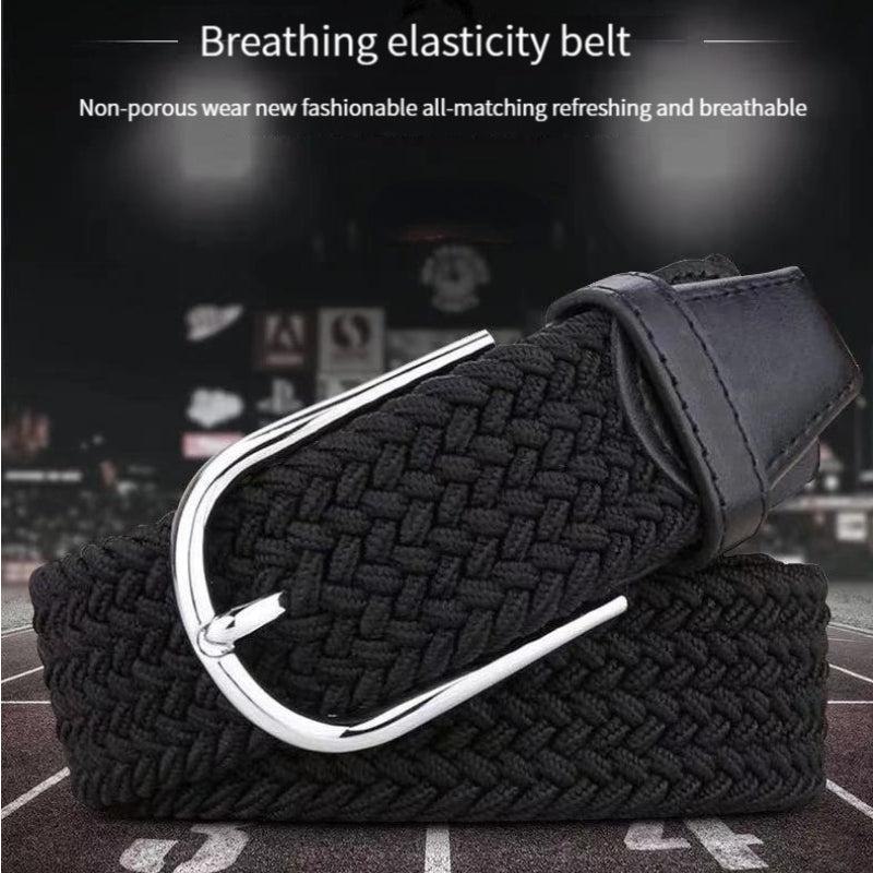 Men's Canvas Pin Buckle Elastic Casual Pants Belt