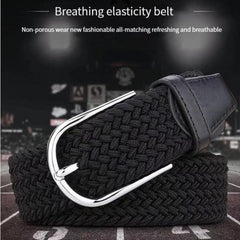 Men's Canvas Pin Buckle Elastic Casual Pants Belt