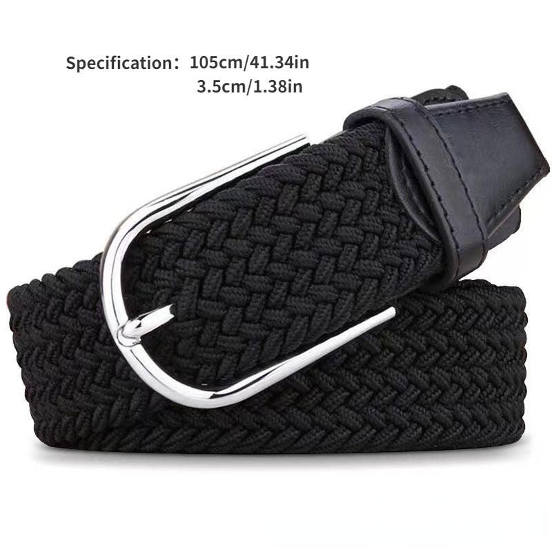 Men's Canvas Pin Buckle Elastic Casual Pants Belt