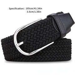 Men's Canvas Pin Buckle Elastic Casual Pants Belt