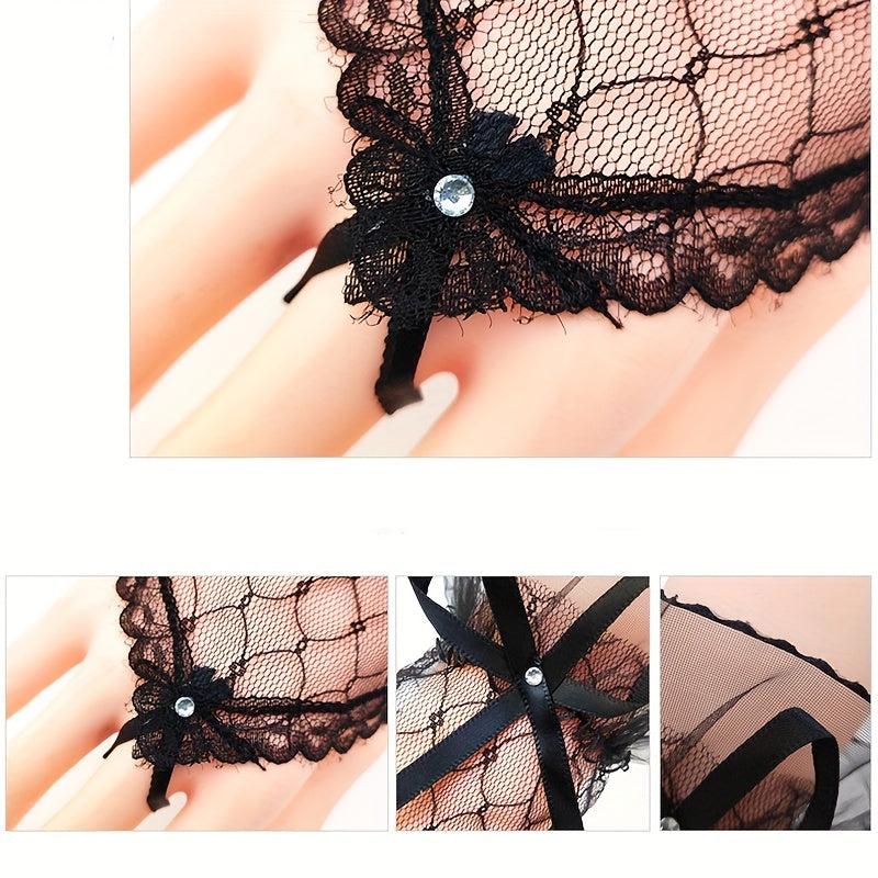 Bowknot Lace Fingerless Gloves for Party Prom Wedding Bridal