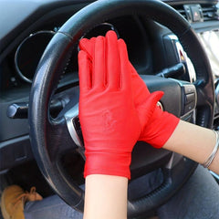 Sunscreen Gloves Flower Embroidery Riding Gloves for Women