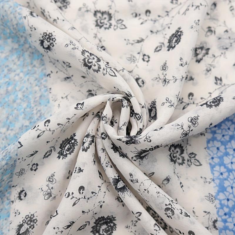 Floral Printed Tassel Scarf Stitching Pattern Shawl Women
