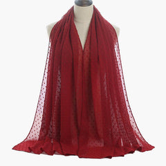 Pearl Chiffon Long Shawl Scarf for Women