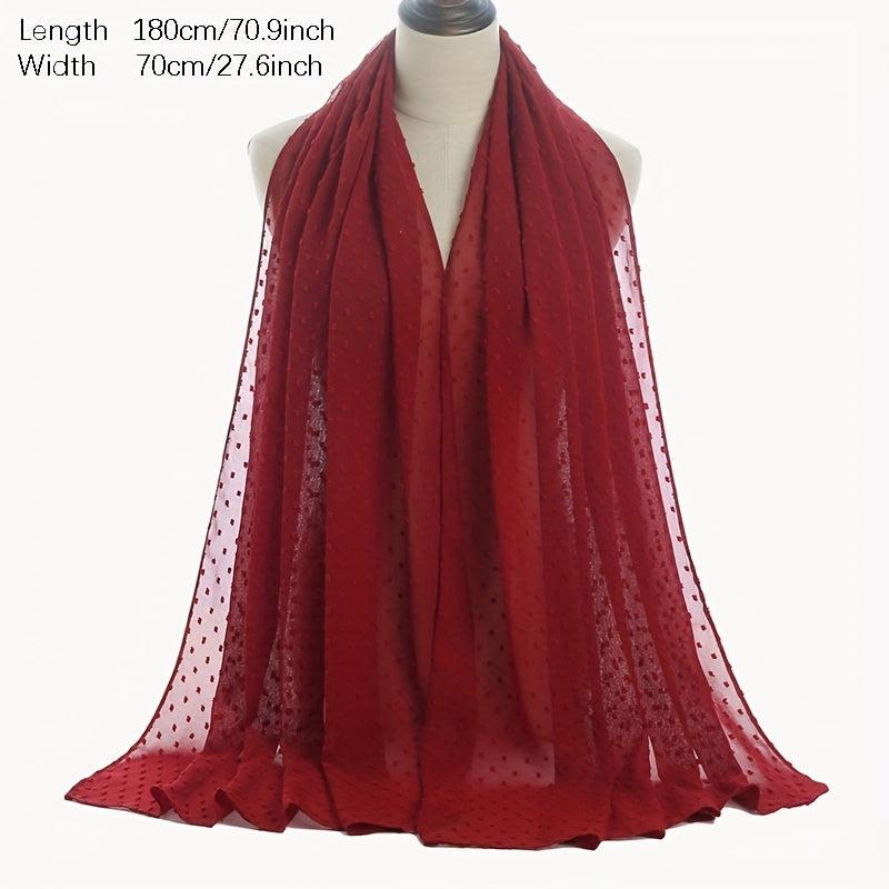 Pearl Chiffon Long Shawl Scarf for Women