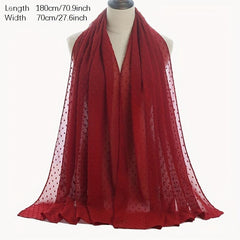 Pearl Chiffon Long Shawl Scarf for Women