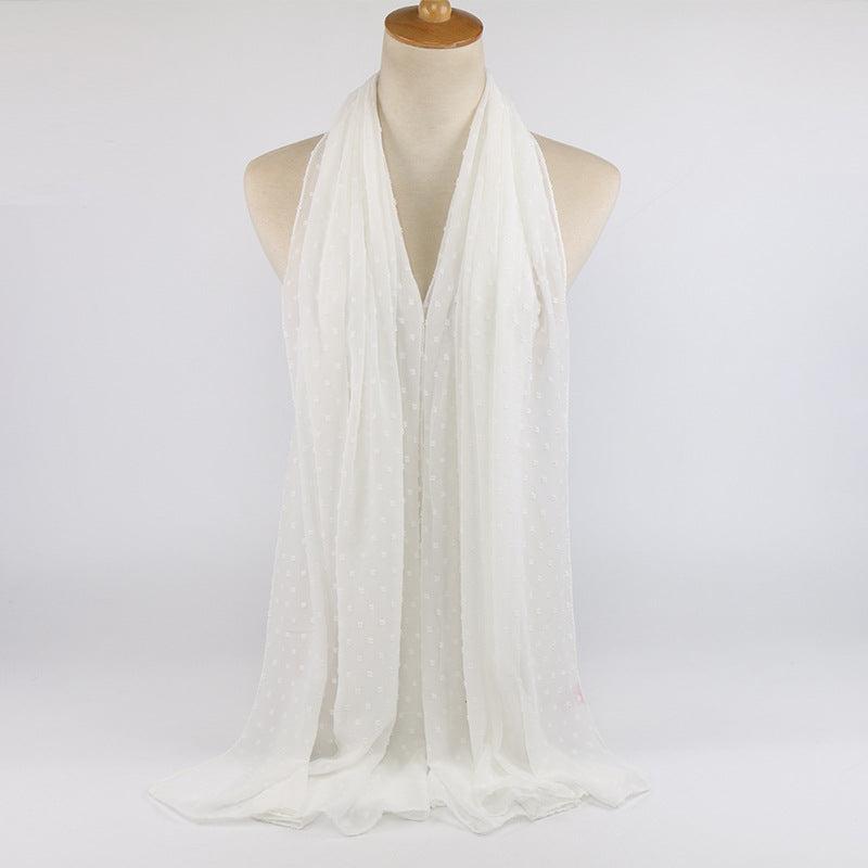 Pearl Chiffon Long Shawl Scarf for Women