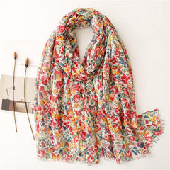Ditsy Floral Print Shawl Scarf For Women Winter Warm Scarves