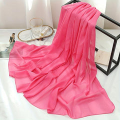 Glitter Chiffon Scarf Thin Breathable Pleated Shawl