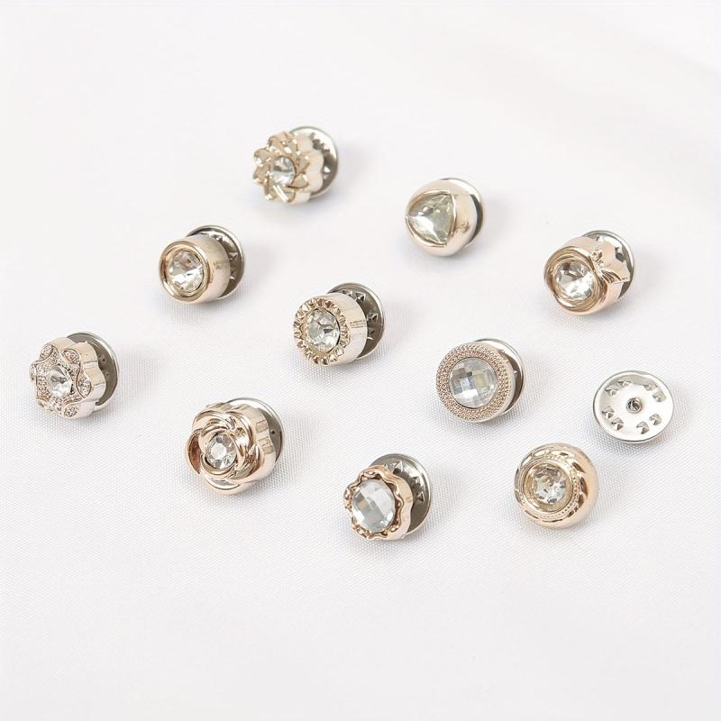 10pcs Scarf Pins Shirt Brooch Lapel Pins Women Hijab Clip Cardigan Sweater