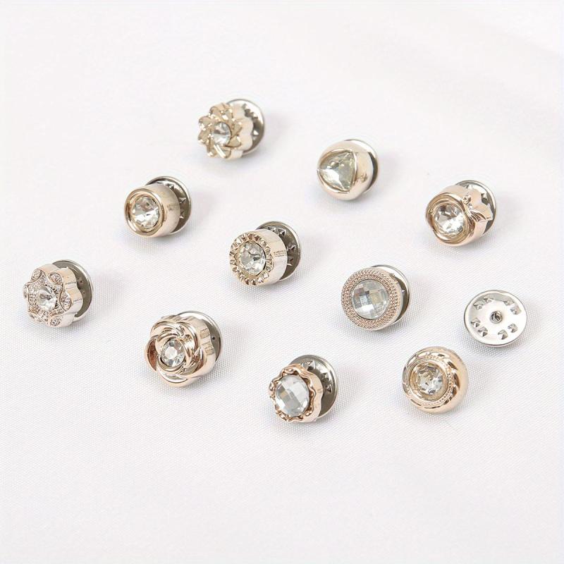 10pcs Scarf Pins Shirt Brooch Lapel Pins Women Hijab Clip Cardigan Sweater