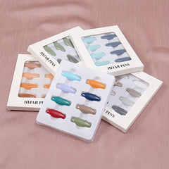 8pcs Candy Scarf Pin Plastic Safety Pins Set Brooch Shawl Clips Hijab