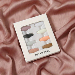 8pcs Candy Scarf Pin Plastic Safety Pins Set Brooch Shawl Clips Hijab