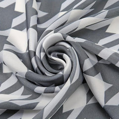 Gray Houndstooth Print Silk Scarf for Women