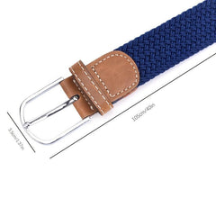 Men's Elastic Waistband Canvas Belt Braided Stretch Straps