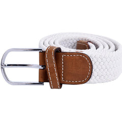 Men's Elastic Waistband Canvas Belt Braided Stretch Straps
