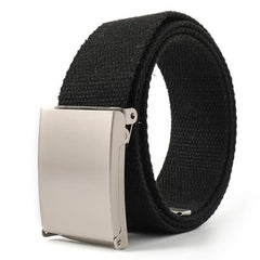 Canvas Leather Belt with Metal Buckle for Men