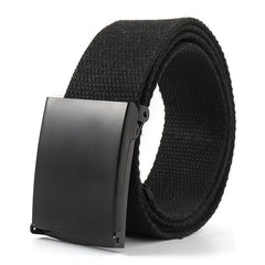 Canvas Leather Belt with Metal Buckle for Men