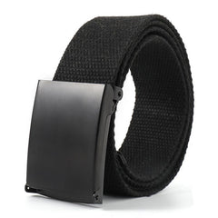 Canvas Leather Belt with Metal Buckle for Men