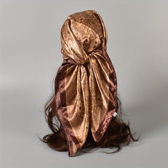 Boho Paisley Silk Square Scarf Head Wrap Bandana
