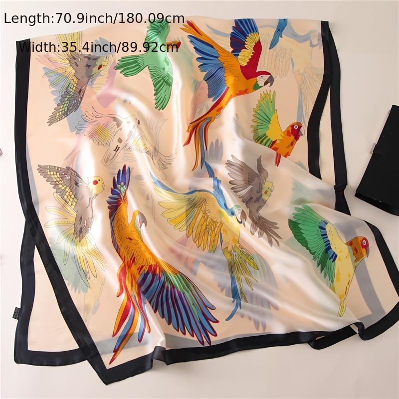 Satin Scarf Classic Colored Peacock Shawl Scarf Lightweight Sunscreen Shawls