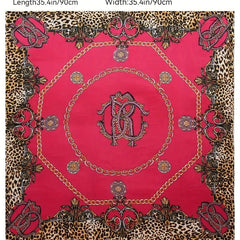 Retro Chain Print Bandana Scarf Casual Shawl Head Wrap For Daily Decoration