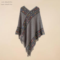 Bohemian Tassel Shawl Vintage Jacquard Warm Wrap Classic Cashmere