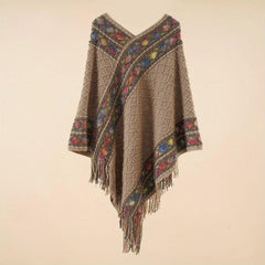 Bohemian Tassel Shawl Vintage Jacquard Warm Wrap Classic Cashmere