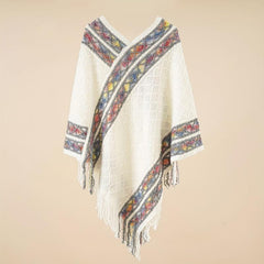 Bohemian Tassel Shawl Vintage Jacquard Warm Wrap Classic Cashmere