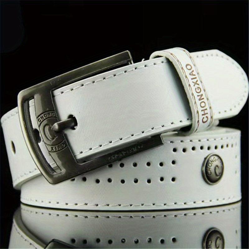 Vintage Needle Buckle Belt Jeans With Rivets Men's Belt