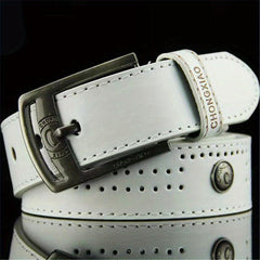 Vintage Needle Buckle Belt Jeans With Rivets Men's Belt